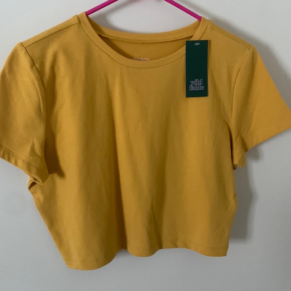 mustard yellow crop top